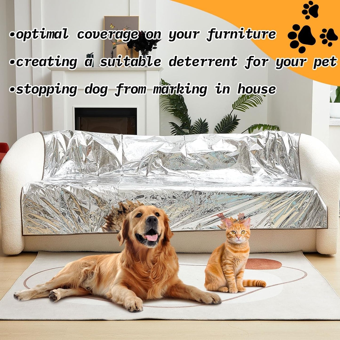 2 Pcs Pet Deterrent Mat for Couch Keep Dogs off Bed Cat Pet Repellent Mat Pain Free Couch Covers for Cats Dogs Keep Pets off Furniture Bed Indoor (Coffee)