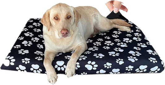 DUKE&LEFTY Furever Dogbed Slipcover-Stretchy, Soft Pet Bed Cover-Universal-Easy to Remove (Zipper Free) -Black/Large