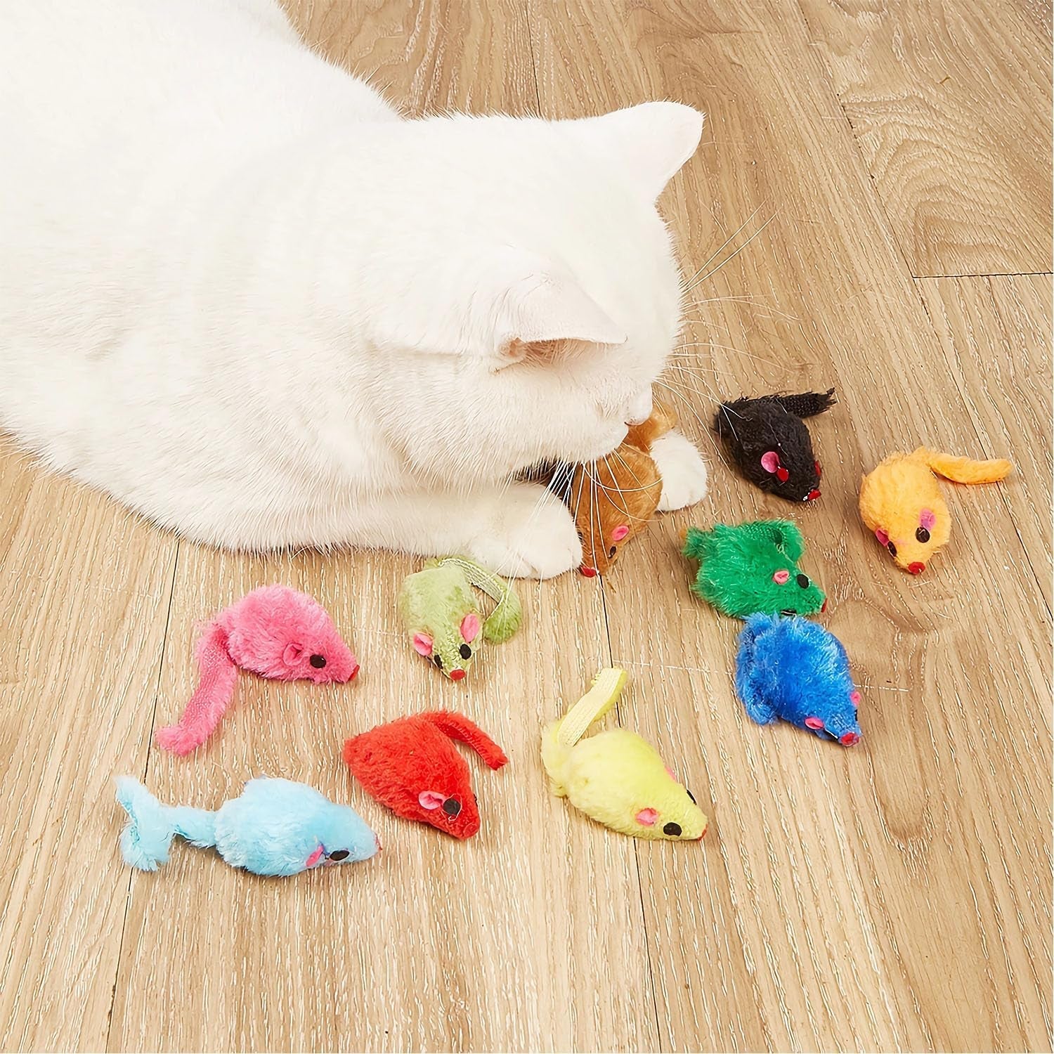 12PCS Cat Mouse Toys,Faux Fur Cat Mice Toys with Plastic Body, Interactive Catnip Toys for Indoor Cats,Perfect for Kittens, Cats, and Puppies!…