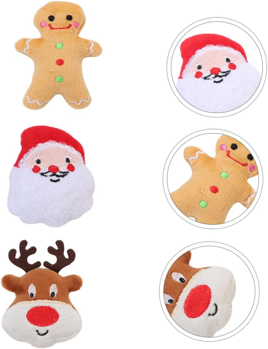 3Pcs Christmas Pet Toys Chimmy Plush Christmas Plush Dolls Plush Toys for Dogs Christmas Stocking for Dog Pet Christmas Teething Toy Kitten Catnip Molar Indestructible