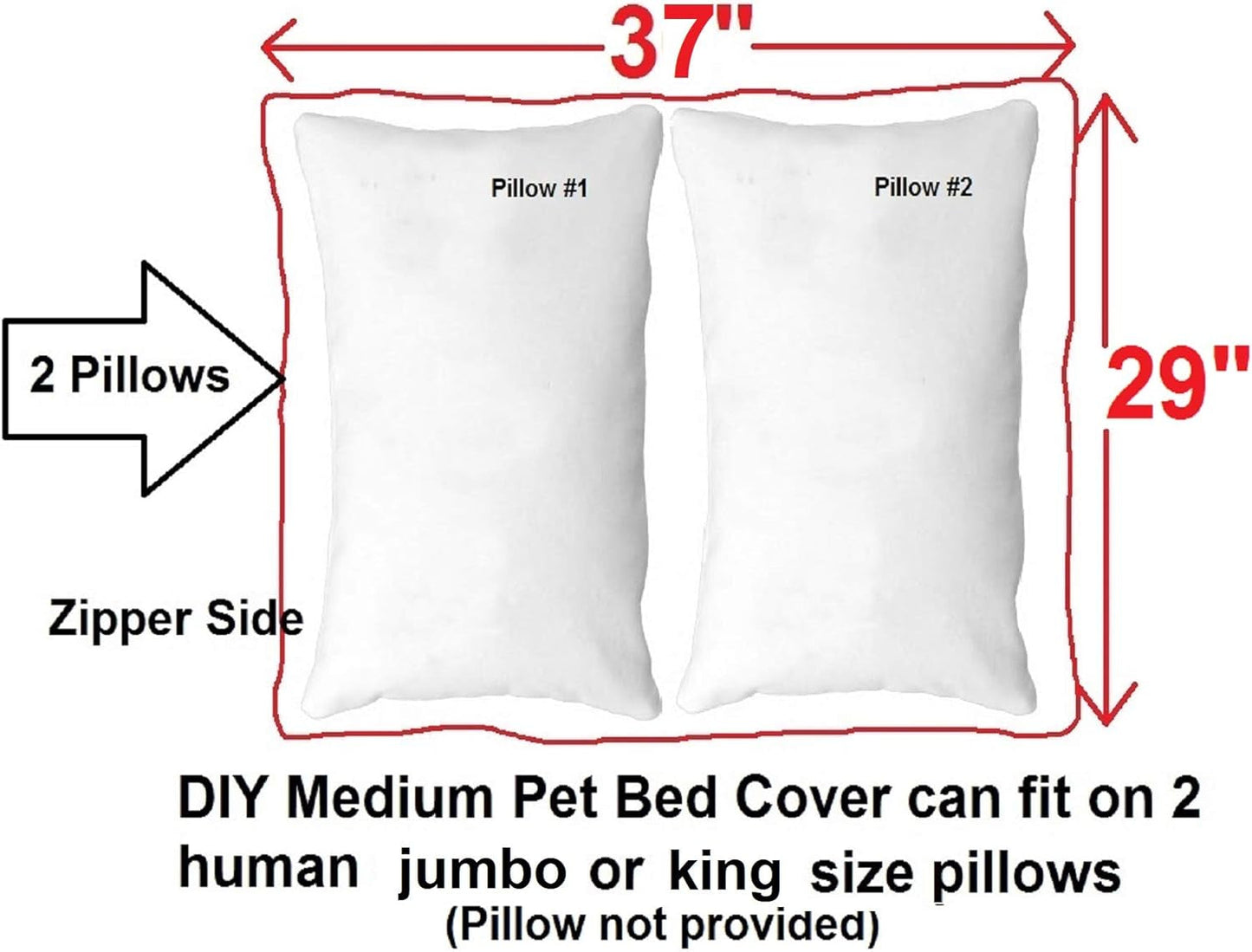 Do It Yourself DIY Pet Bed Pillow Duvet Waterproof Cover for Dog or Cat in Medium 37"X29" Vibrant Rust Color - Cover Only