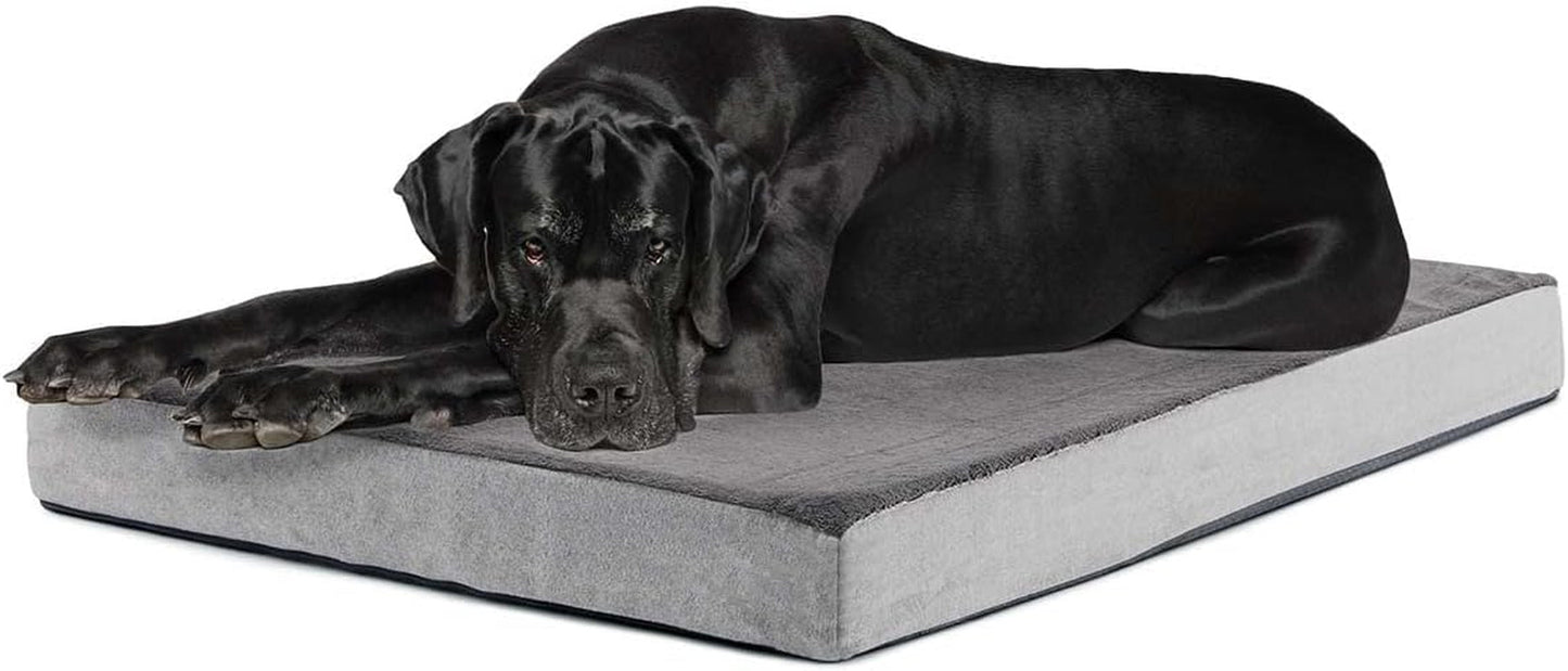 Barkbox Orthopedic Dog Bed | Comfortable Memory Foam Mattress for Joint Relief | Head and Neck Support Waterproof with Non Skid Bottom | Calming Durable Bed with Washable Cover | Large, Grey