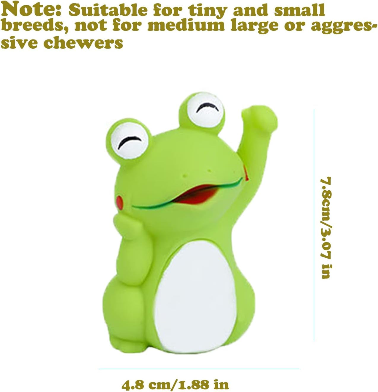 4 Cute Frog Puppy Squeak Toys Latex Float Water Pool Dog Toys Squeaky for Small Breed Soft Fetch Interactive Play Pet Toys, Green