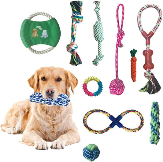 10Pcs Dog Rope Toy for Aggressive Chewers Dog Chew Toys for Small Dogs Puppy Teething