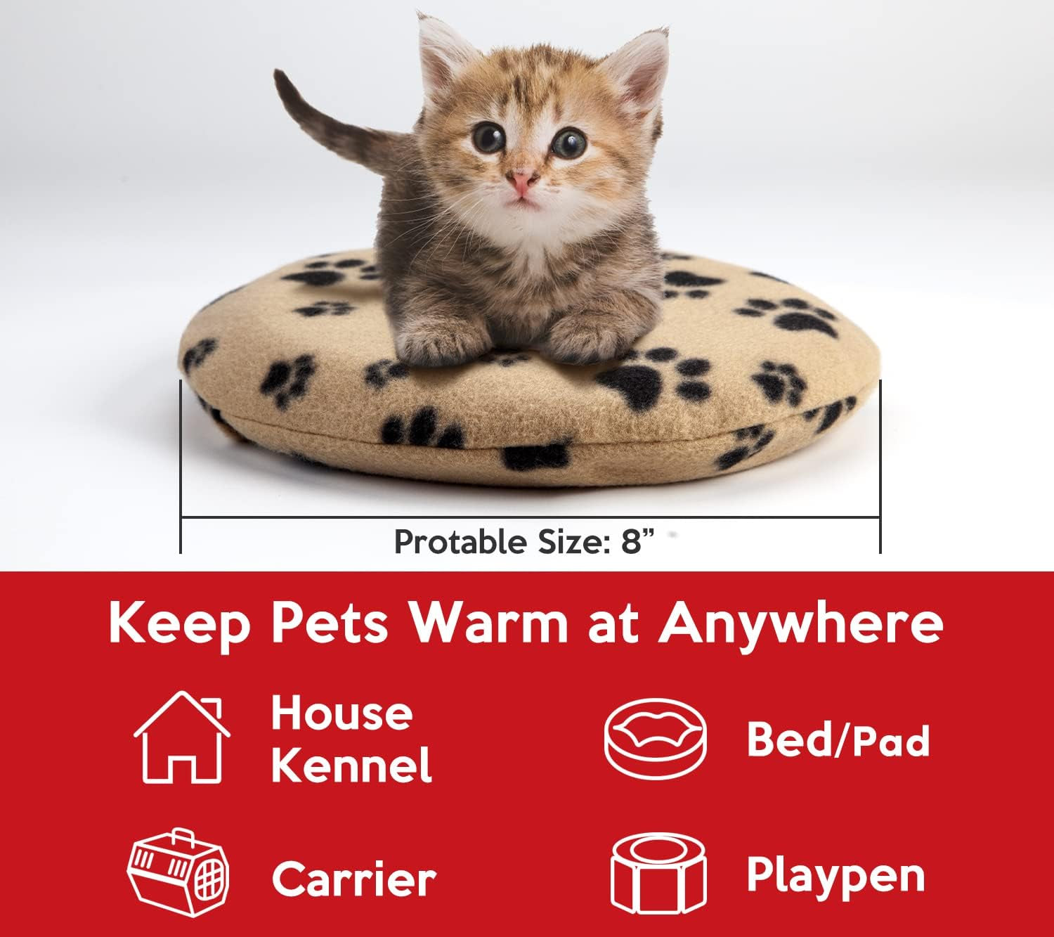 Authentic Pet Heating Pad Microwave, Snuggle Warming Safe Outdoor Newborn Kitten Puppy Pet Bed Warmer, Gel Reusable Heat Disc, Waterproof Heating Disk for Dog, Cat, Rabbit and Guinea Pig, Pet Gifts