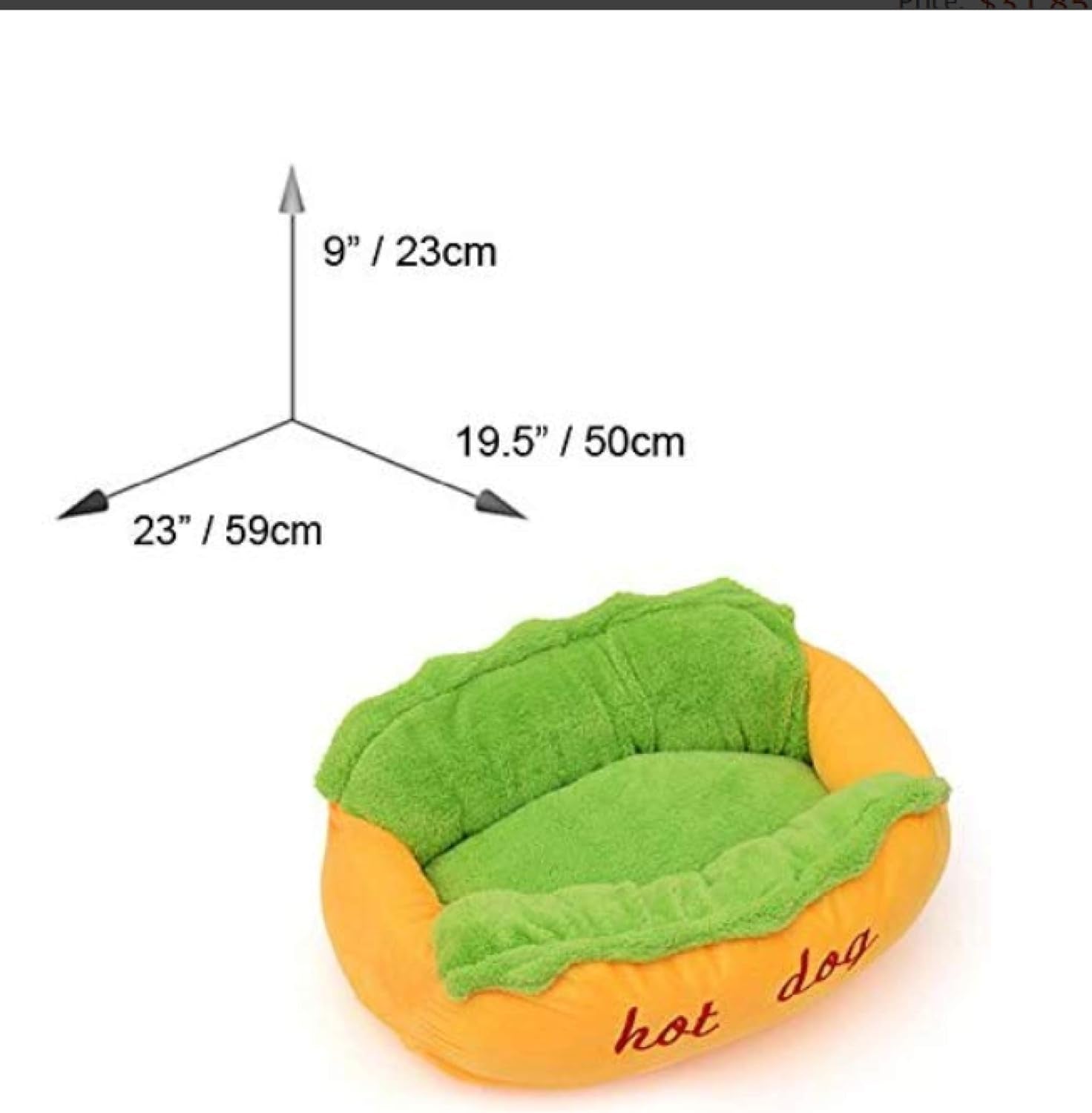 Hot Dog Design Pet Dog Bed,Soft Removable and Washable Pet Mat Dog House Dot Small Pet Animal Small Dog Bed