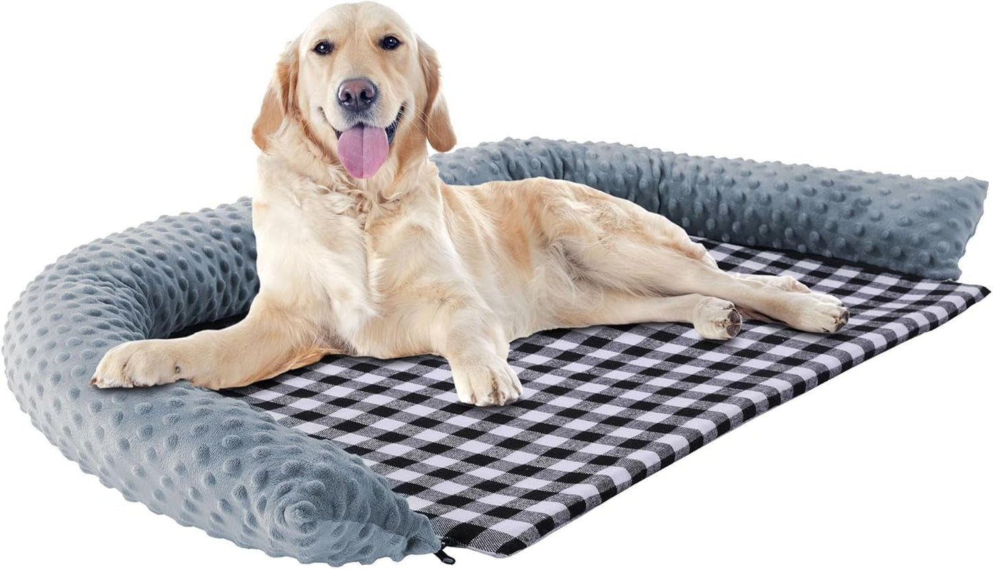 2 in 1 Extra Large Dog Bed Pillow,Dog Neck Pillow with Removable Washable Mat for Large Medium Dogs and Cats,Super Soft Pet Bed for Calming Dog,Sleeping