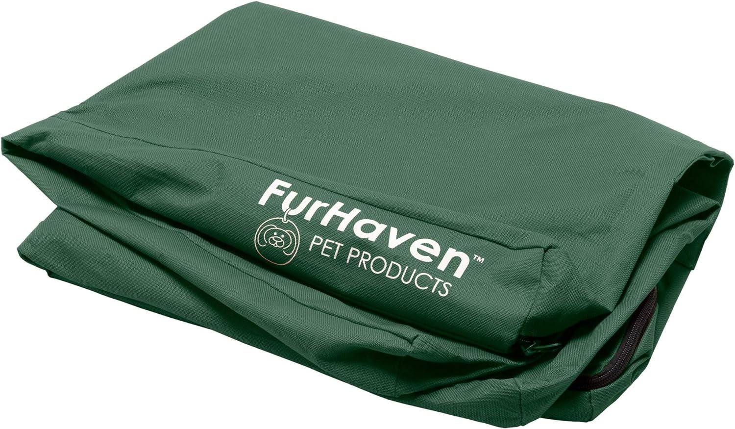 Furhaven Replacement Dog Bed Cover Water-Resistant Indoor/Outdoor Logo Print Oxford Polycanvas Mattress, Washable - Forest, Large