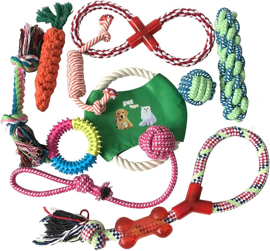 10Pcs Dog Rope Toy for Aggressive Chewers Dog Chew Toys for Small Dogs Puppy Teething