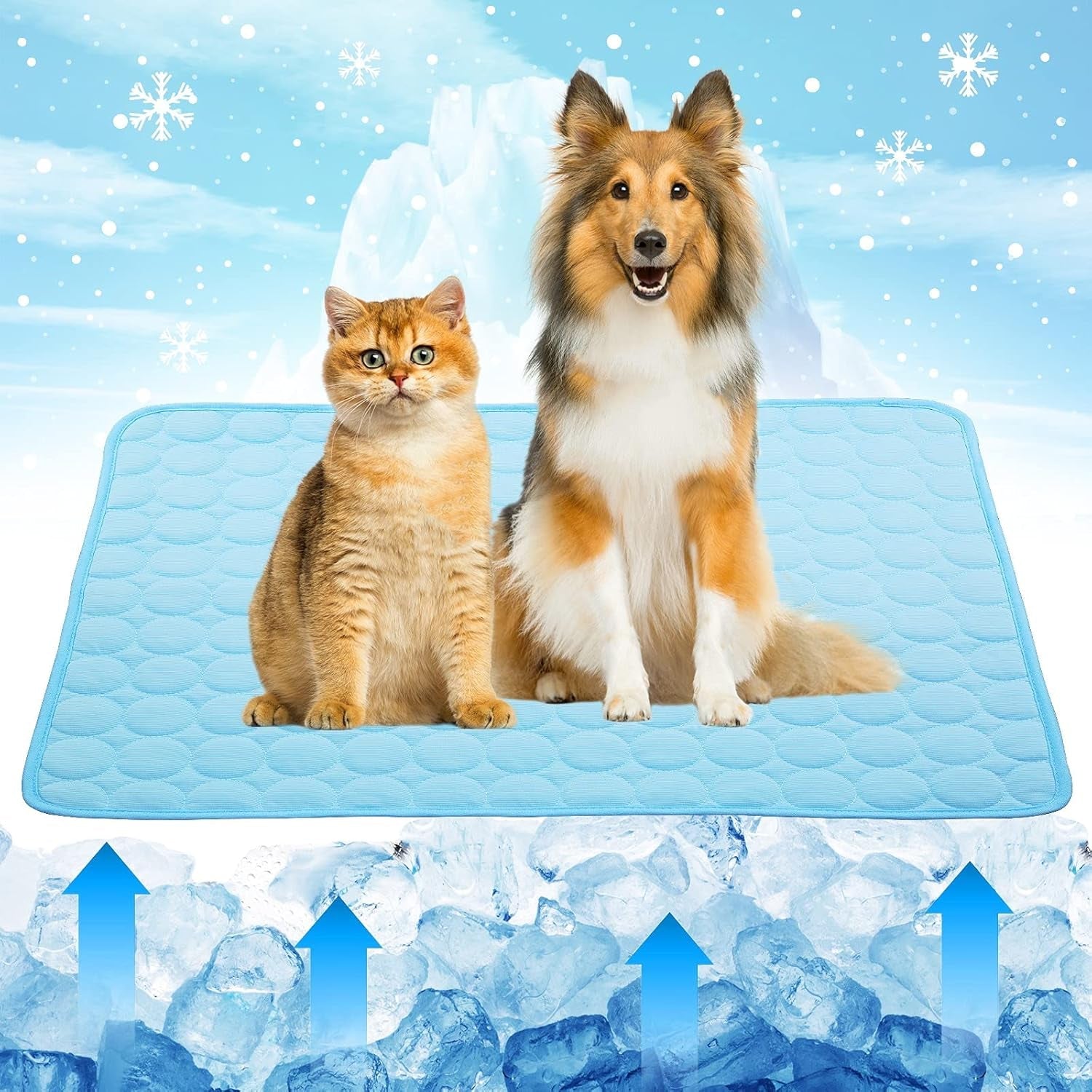 Dog Cooling Mat, Pet Self-Cooling Pad for Dogs,Cooling Mat for Dogs Washable Cooling Pet Mats for Kennels, Crates and Beds