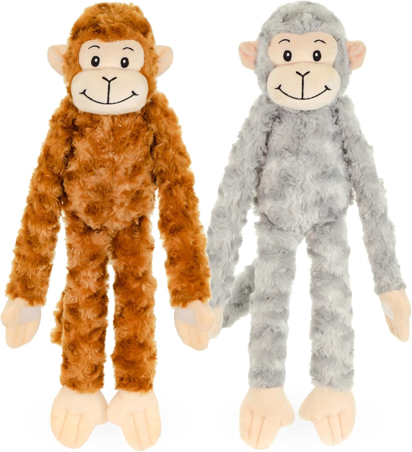 18" 2 Asst. Long Arm Monkey with Squeaker