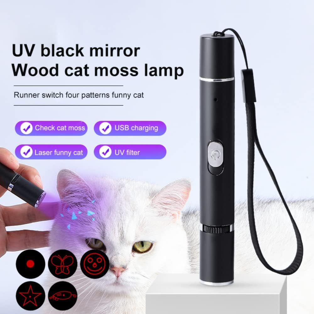 2 Pcs Cat Toys Lazer Pointer Cat Toys Interactive for Indoor Red Laser Pointer for Dogs Pet Red Light Laser Remote Control Teaching USB Flashlight Rechargeable(2 Pcs Pack, 2 Pcs Pack)