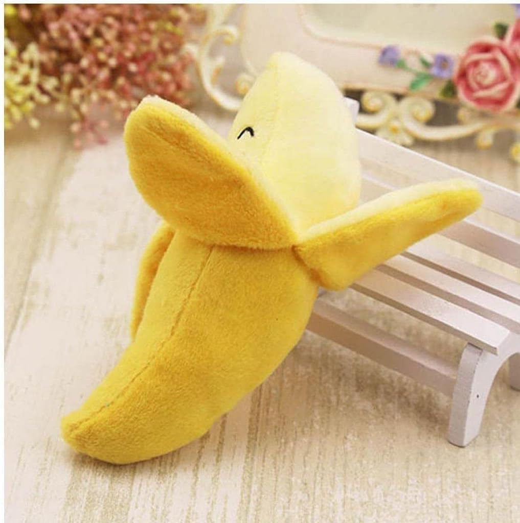 1 Pack Puppy Squeaky Plush Toys Cute Banana-Style Plush Dog Toys Funny Chew Toys for Small Animals Toy Chews Useful and Nice Dog Squeak Toys