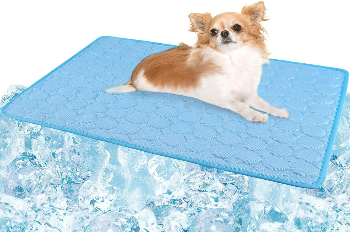 Dog Cooling Mat, Self-Cooling Ice Silk Cooling Mat for Dogs, Washable Portable & No Gel Pet Soft Pad | Grey,S