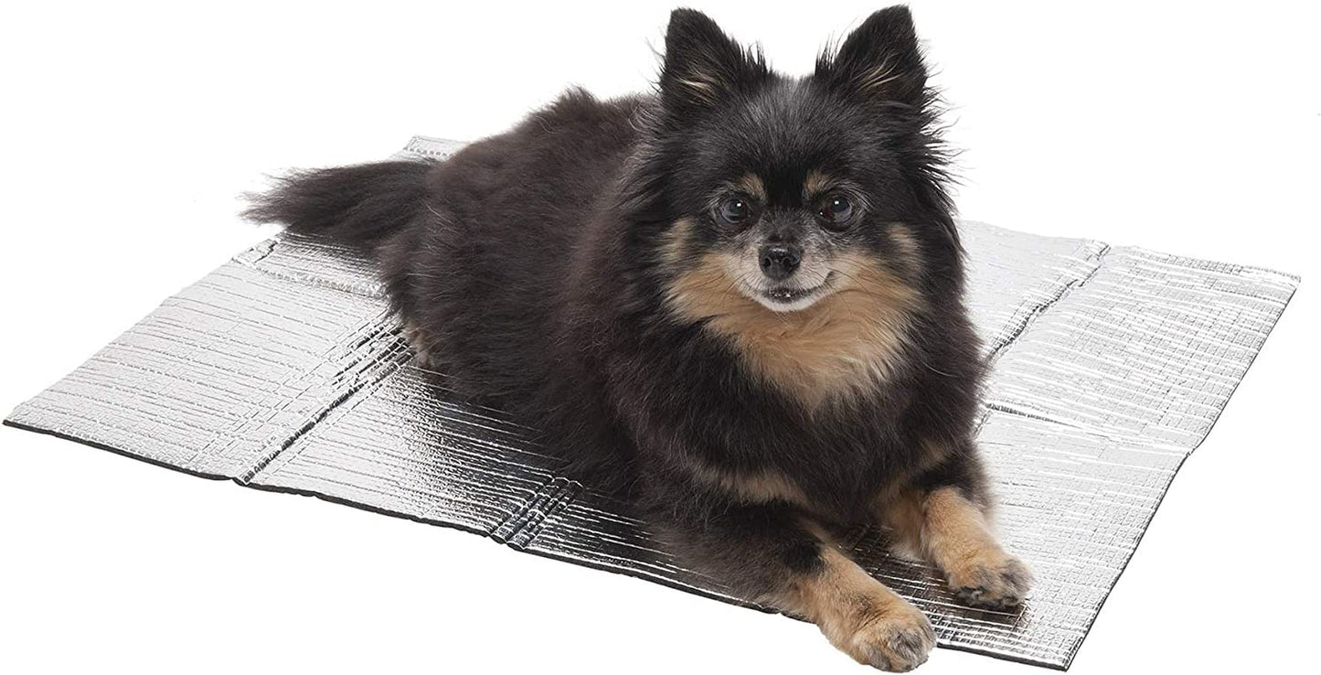 Furhaven Self-Warming Mat for Dogs Beds & Blankets, Electricity-Free & Reflects Body Heat - Thermapup Reflective Thermal Insert - Silver, Small