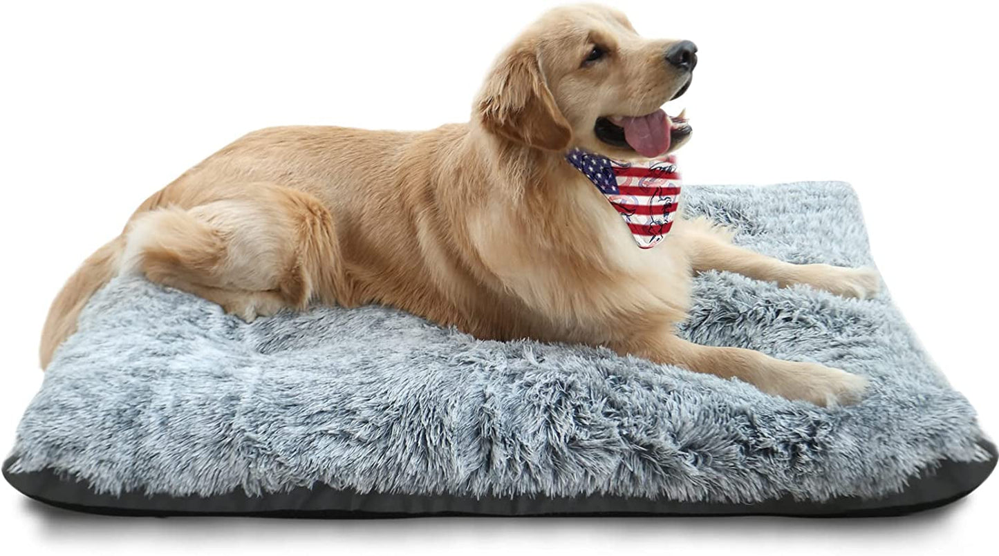 Dog Beds for Large Dogs Fixable Deluxe Cozy Dog Kennel Beds for Crates Washable Dog Bed, 36 X 23 X 3 Inches, Grey