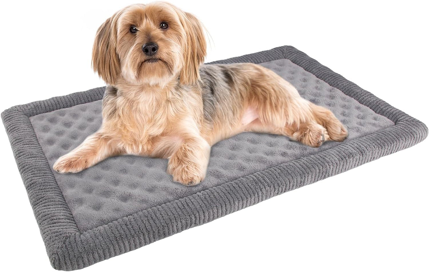 Dog Crate Pad 30X19 Inch Gray Memory Foam Dog Bed Mat for Small Medium Dog Grey Washable Puppy Sleeping Bed anti Slip