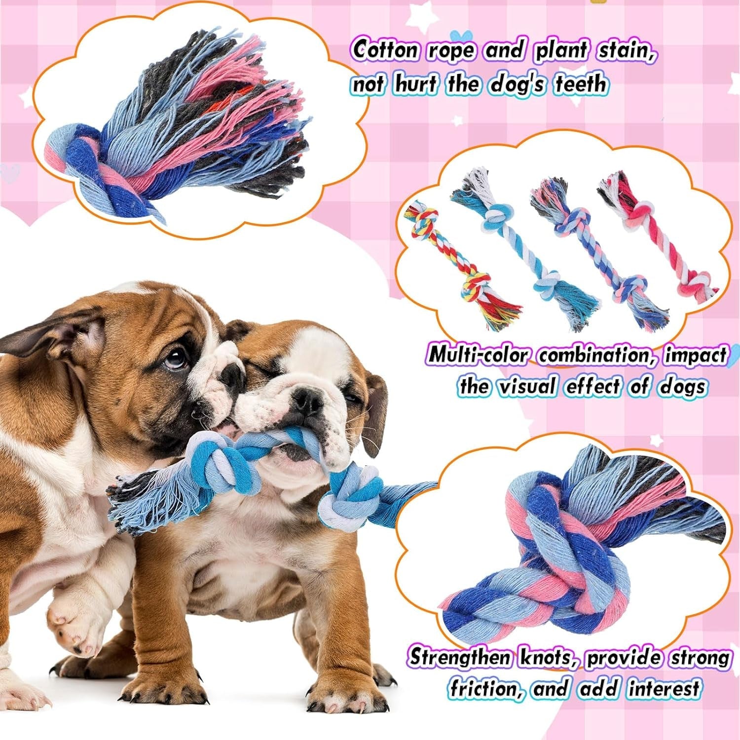 12 Pcs Rope Dog Toys Multi Color Puppy Rope Toy Cotton Puppy Toys Dog Chew Rope Puppy Teething Toys for Small and Medium Dogs Puppies