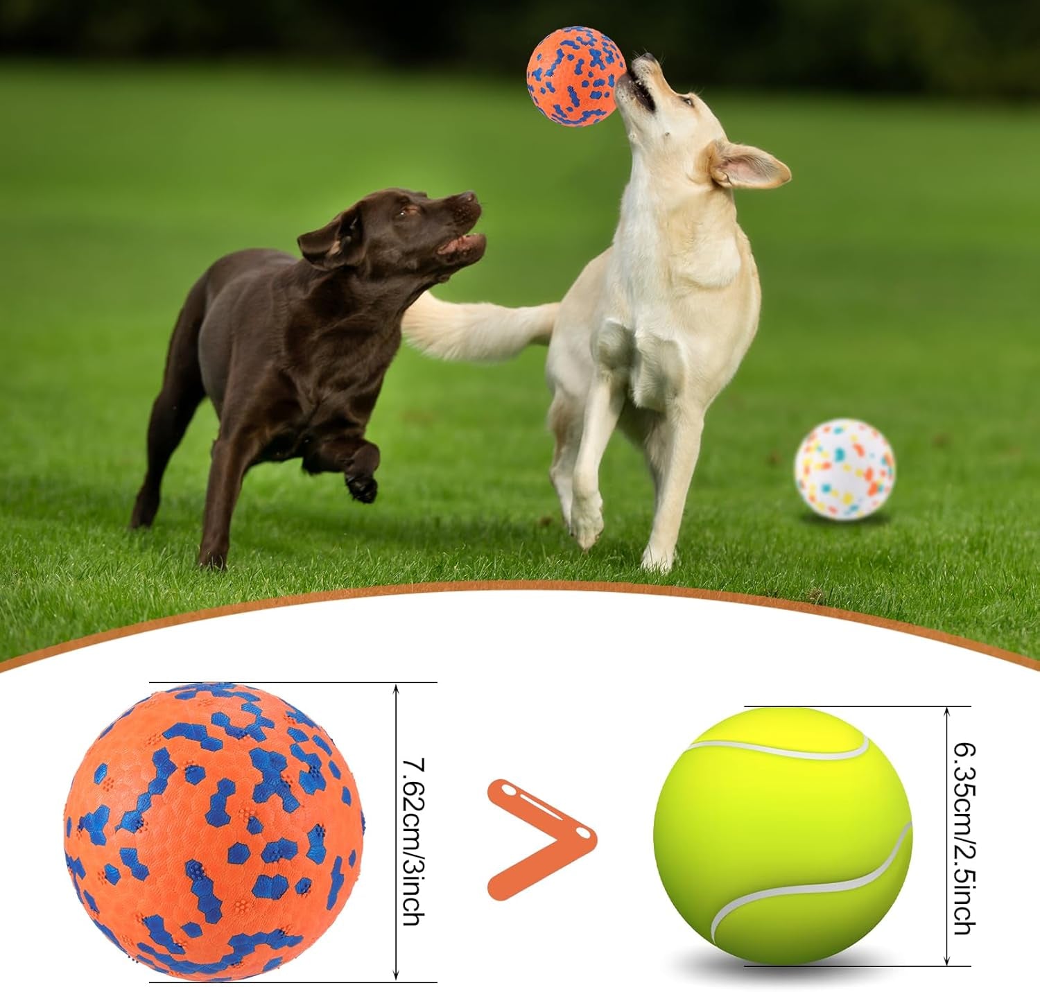 2 Pack Dog Chewer Ballstoy Indestructible Reliable Dog Tennis Ball Toy for Aggressive Chewers Interactive Throwing Dog Balls Floating Dog Ball-3 Inch