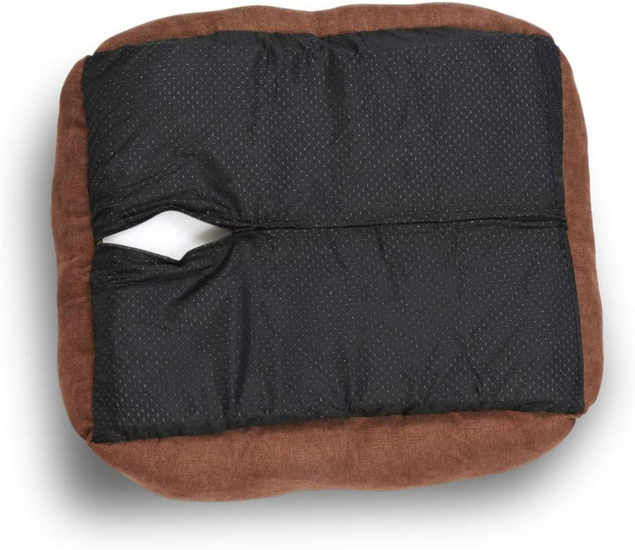 Long Rich Rectangle Bolster Pet Bed, Dog Bed Medium Size Brown Color