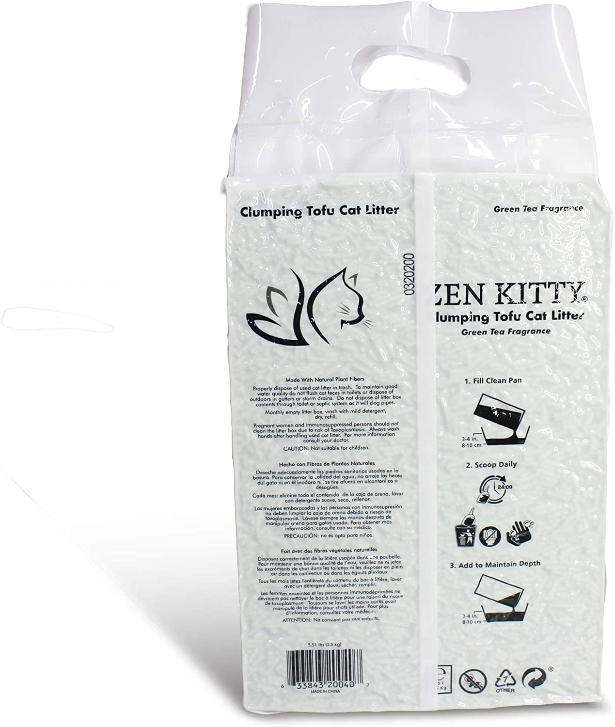 Zenkitty Clumping Tofu Cat Litter Green Tea Fragrance (20040)