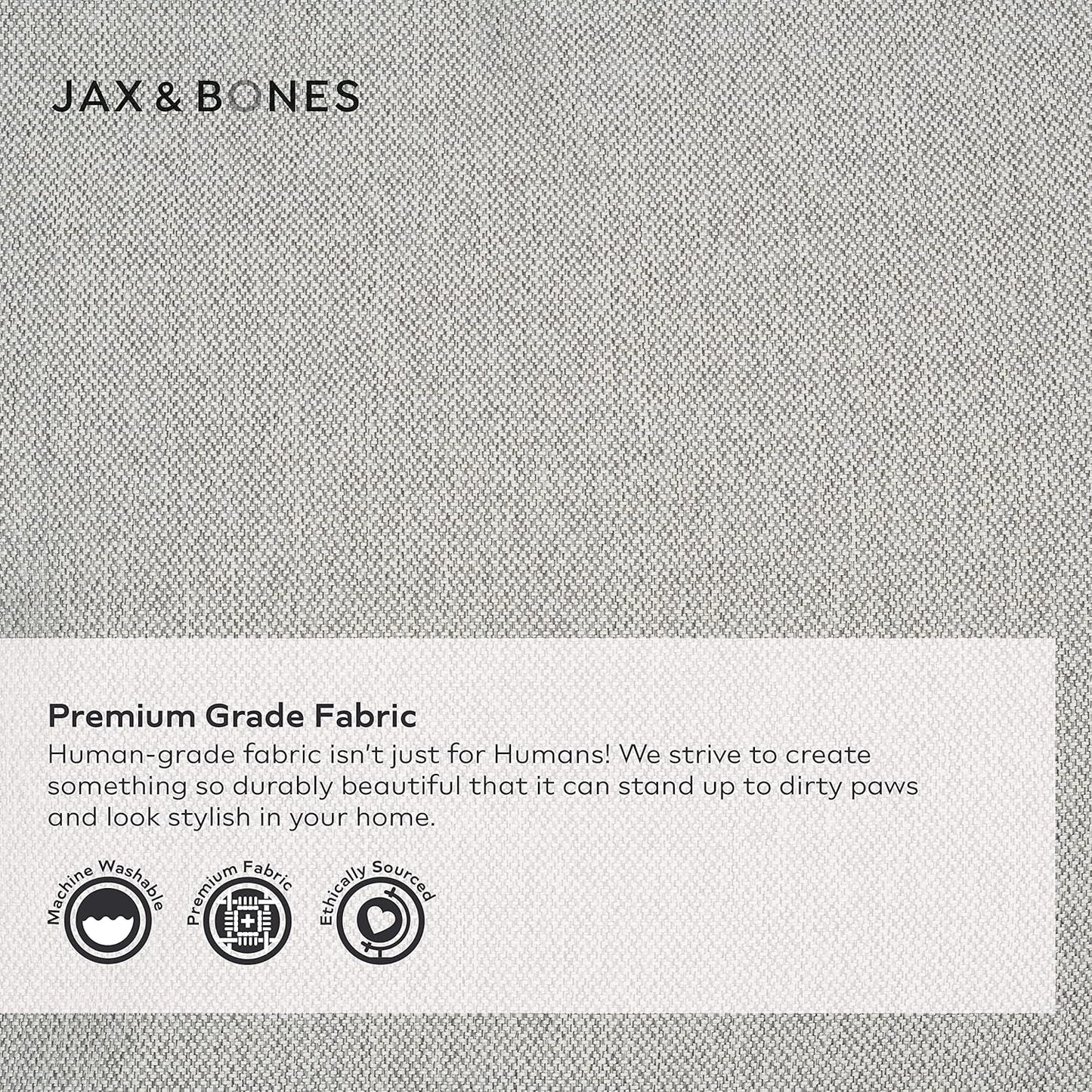 Jax & Bones Dog Bed Lounge - Machine Washable Bed for Dogs - Heavy Duty Bolstered Sides - Extra Large Grey Dog Mat Beds | 48 X 40 Inches