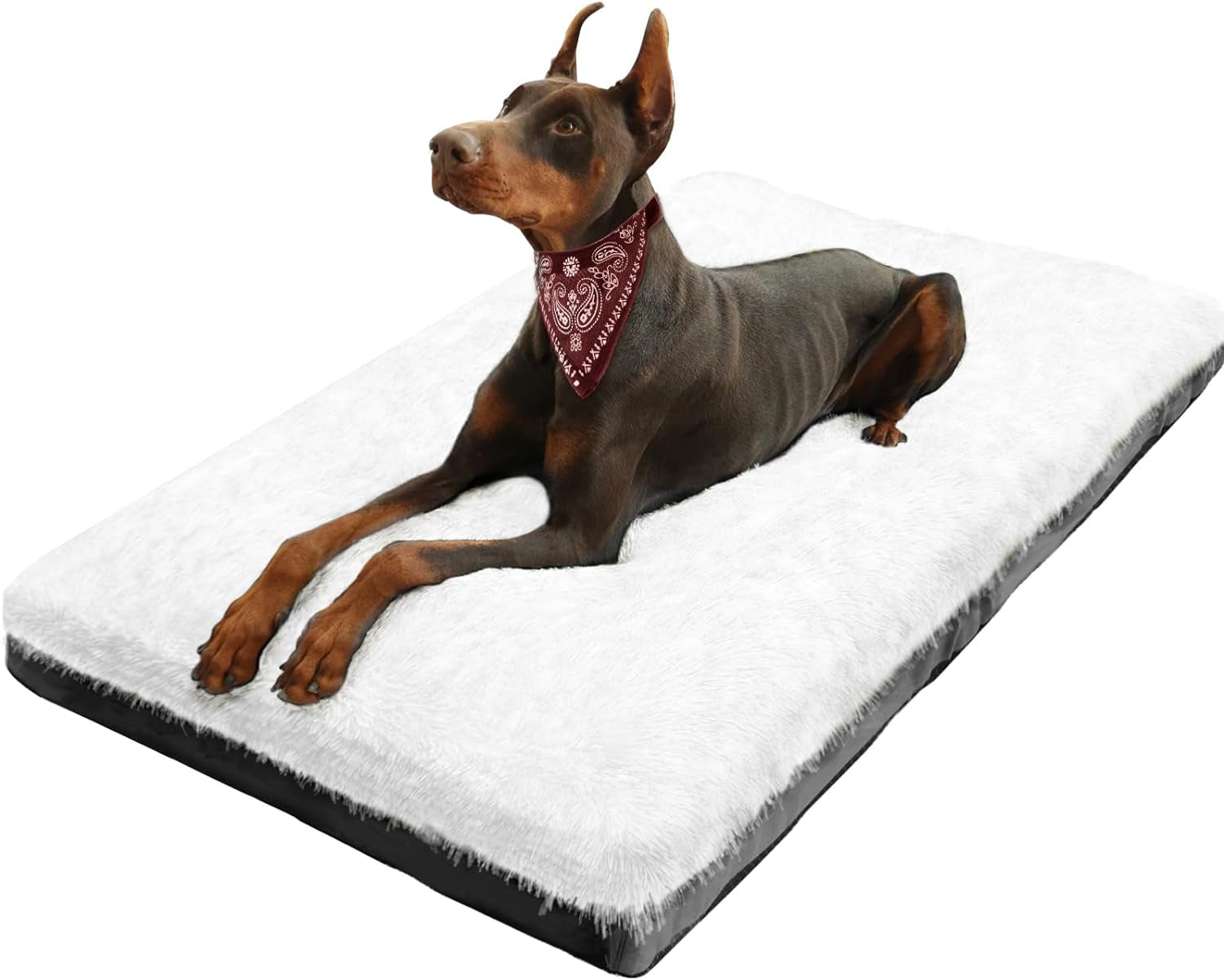 Dog Beds for Large Dogs Fixable Deluxe Cozy Dog Kennel Beds for Crates Washable Dog Bed, 36 X 23 X 3 Inches, Grey