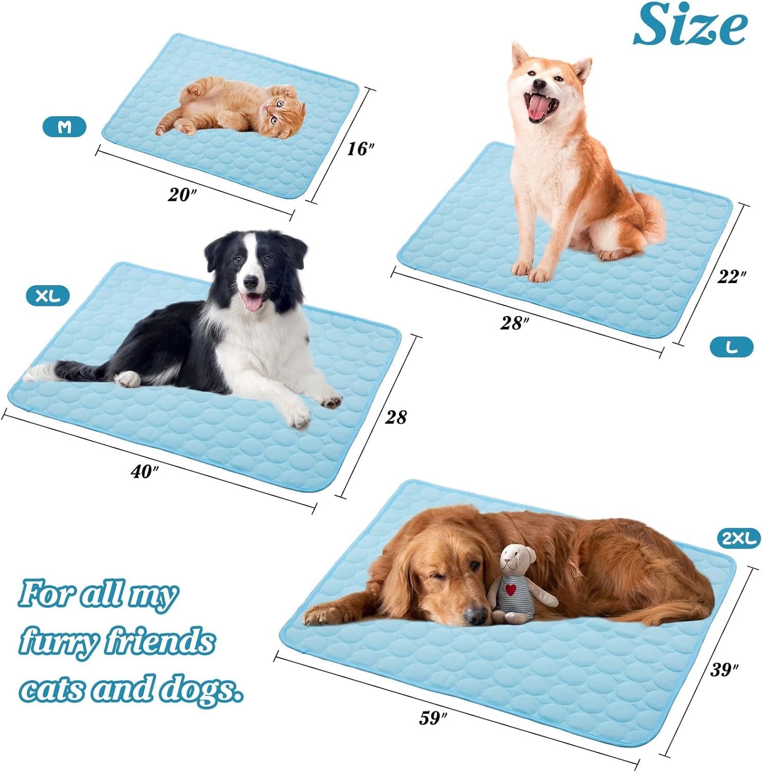 Dog Cooling Mat Dog Cooling Pad Self Cooling Blanket, Washable Cooling Mat for Dogs, Pet Cooling Mat Keeps Pets Cool in Summer Heat, Resuable Fabric Cooling Mat 28X40Inch/70X100Cm