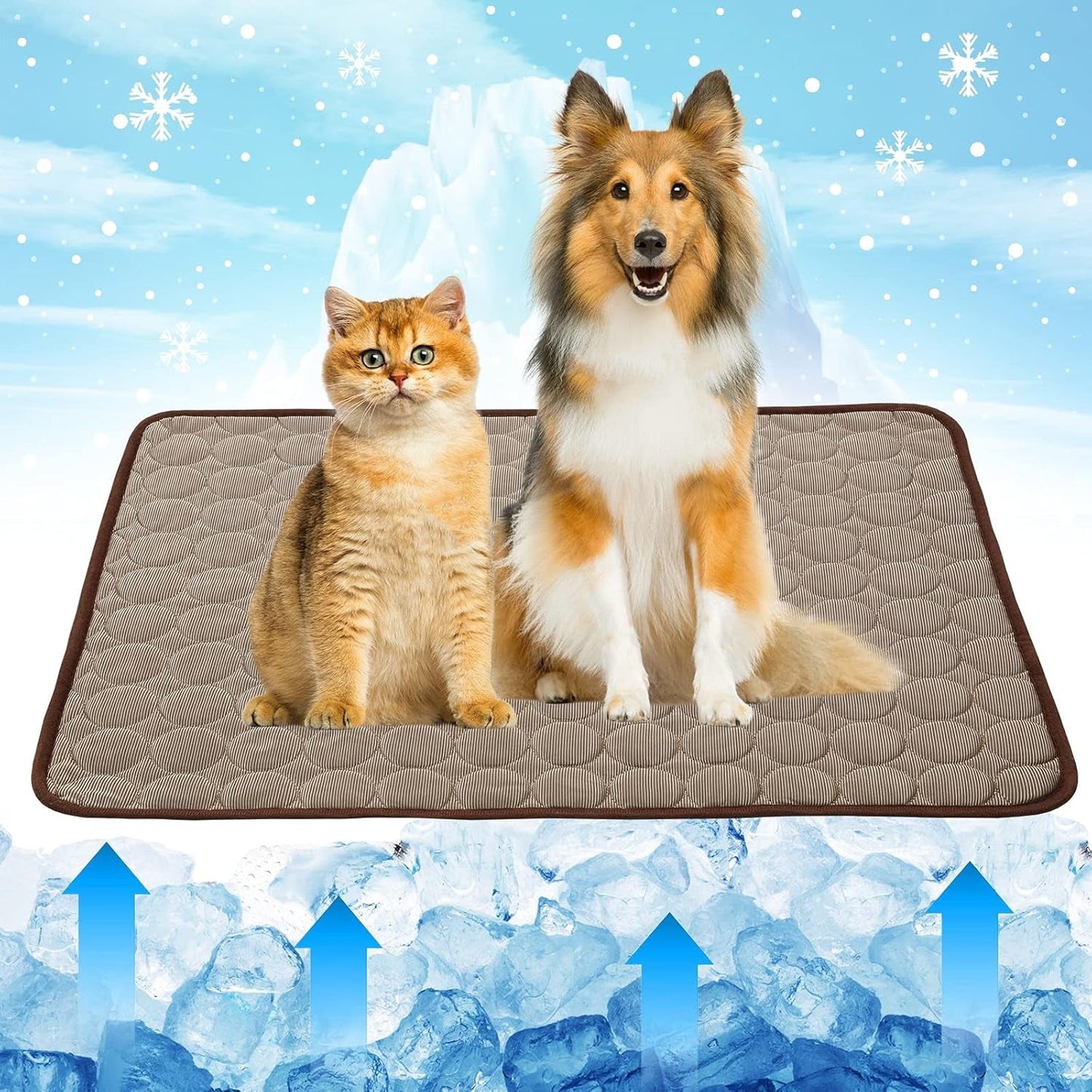 Dog Cooling Mat, Pet Self-Cooling Pad for Dogs,Cooling Mat for Dogs Washable Cooling Pet Mats for Kennels, Crates and Beds