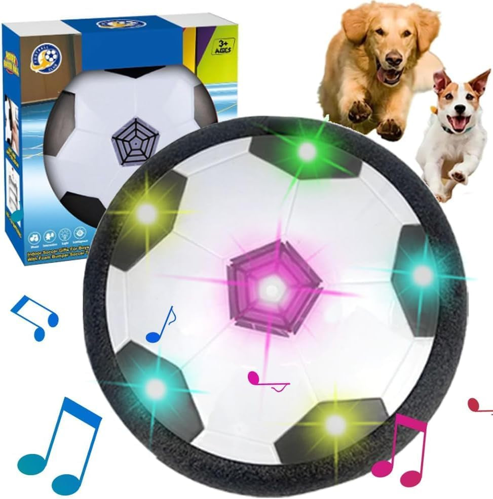 2PCS Active Gliding Disc, 2023 New Interactive Dog Toy Light up Gliding Disc Indoor Soccer Ball Games, Automatic Self Moving Ball Dog Flying Discs Toy Flying Saucer Ball for Dogs Pets (With Light)