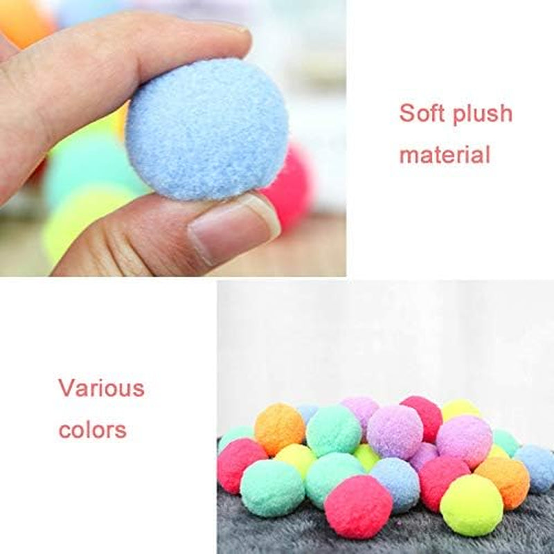 30 Pcs Cute Funny Cat Toys Stretch Plush Ball Soft Colorful Cat Toy Ball Interactive Cat Toys Kitten Toys Chew Toy