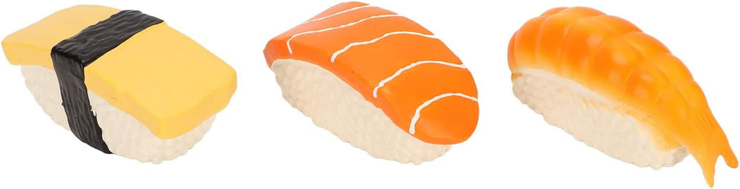 3Pack Sushi Shaped Dog Toy, Soft Latex Squeaky Toy Perfect for Small to Medium Dogs, Innovative Food Themed Canine Play Toys, Sushi Dog Toy Set