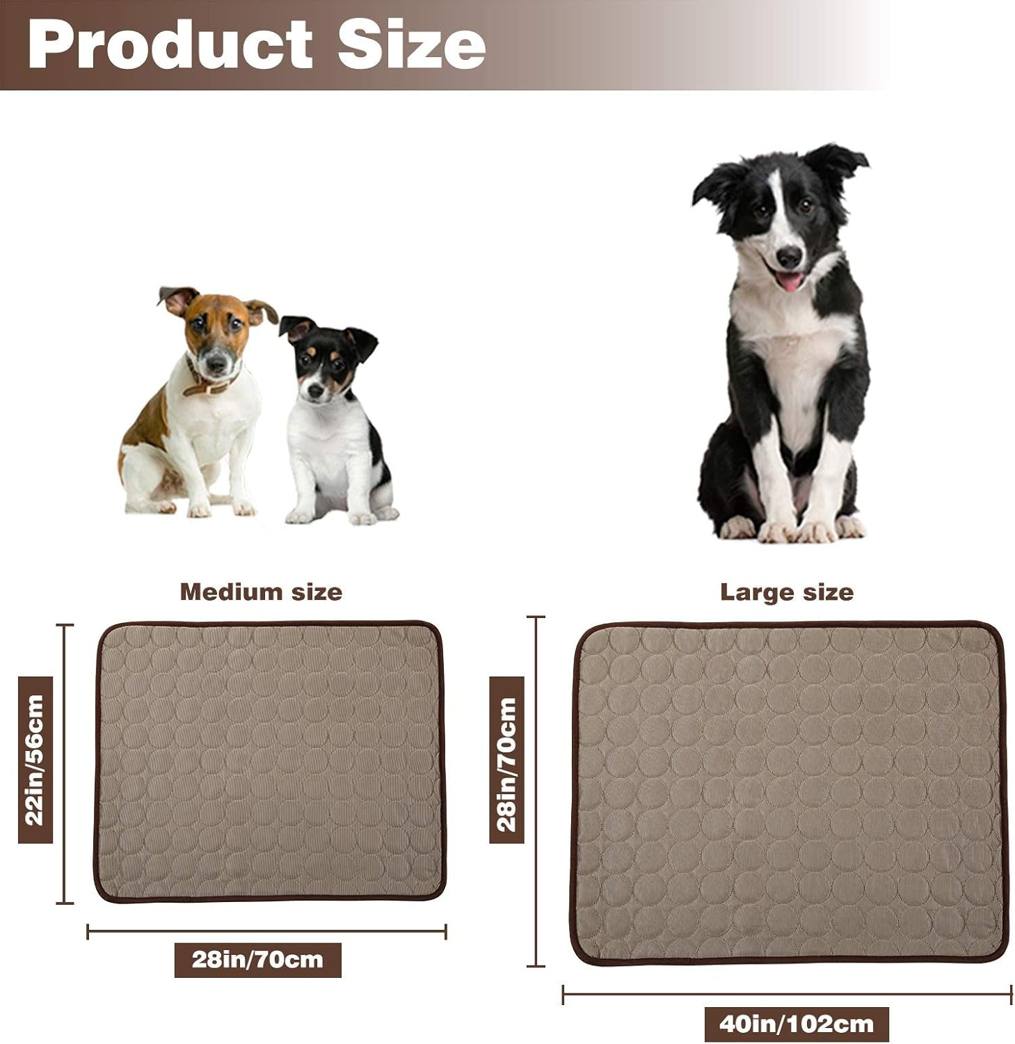 Dog Cooling Mats Pet Cooling Mats Dog Sleeping Mats Dog Cooling Pads Dog Bed Mats Cat Bed Mats Cats Cooling Pad Cool Self Cooling Mat Pet Summer Cooling Mat Sleeping Pad(28X40''/70X100Cm, Coffee)