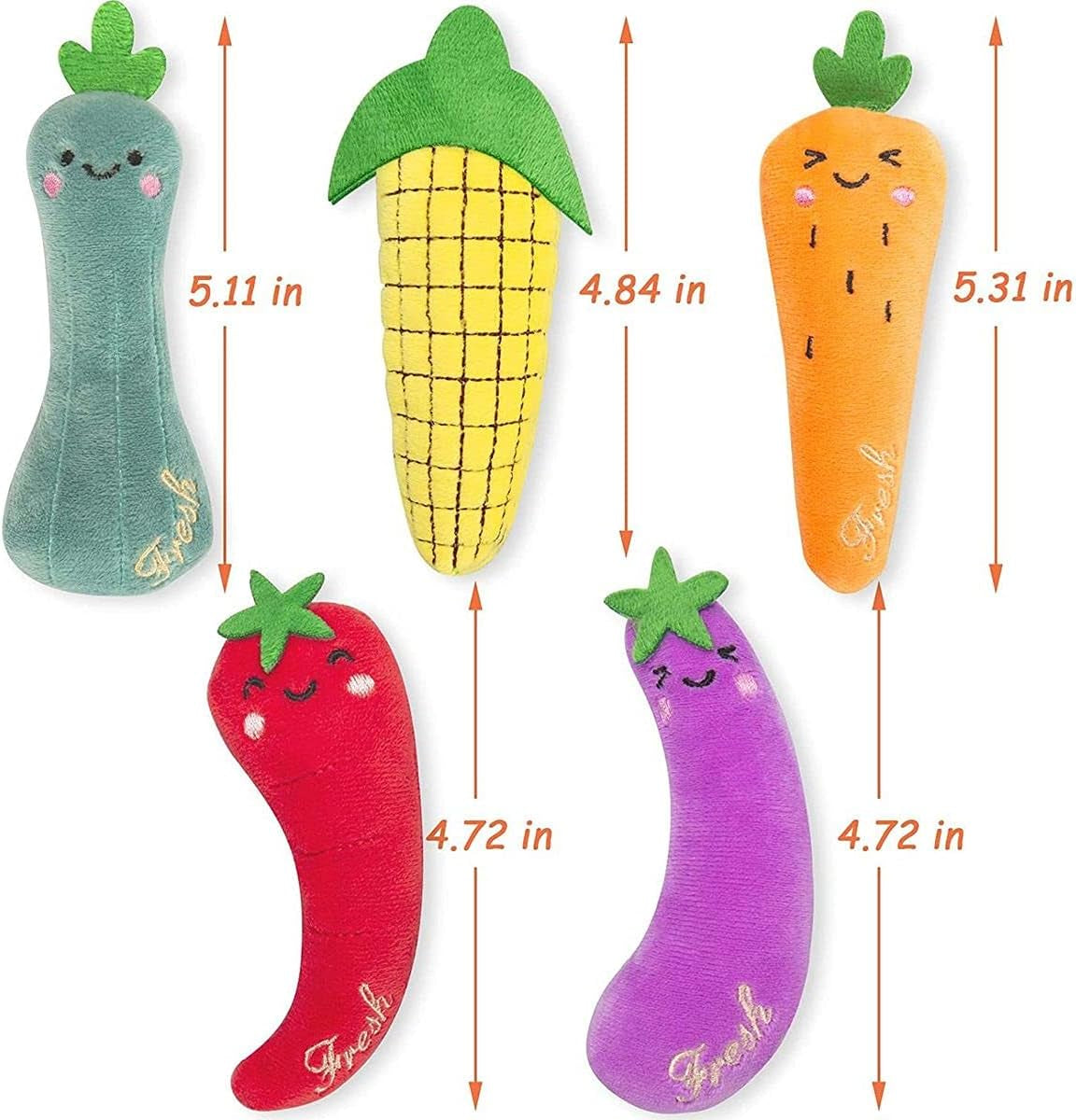 1/5Pcs Catnip Toys for Indoor Cats Interactive, Funny Kitten Toy Cat Chew Toy, Gift for Cat Lovers, 5 Different Cute Vegetable Shapes Design(Carrot)