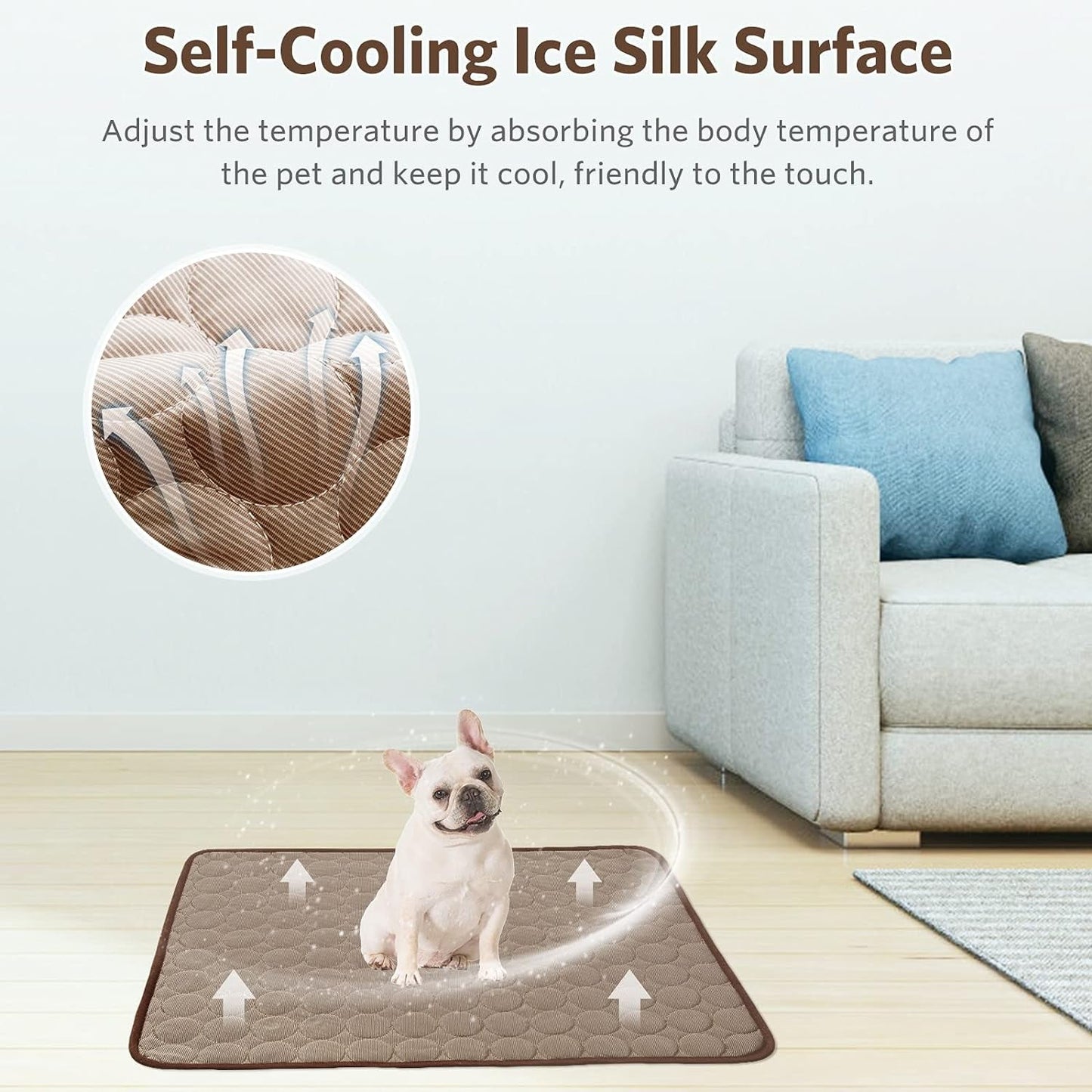 Dog Cooling Mat, Pet Self-Cooling Pad for Dogs,Cooling Mat for Dogs Washable Cooling Pet Mats for Kennels, Crates and Beds