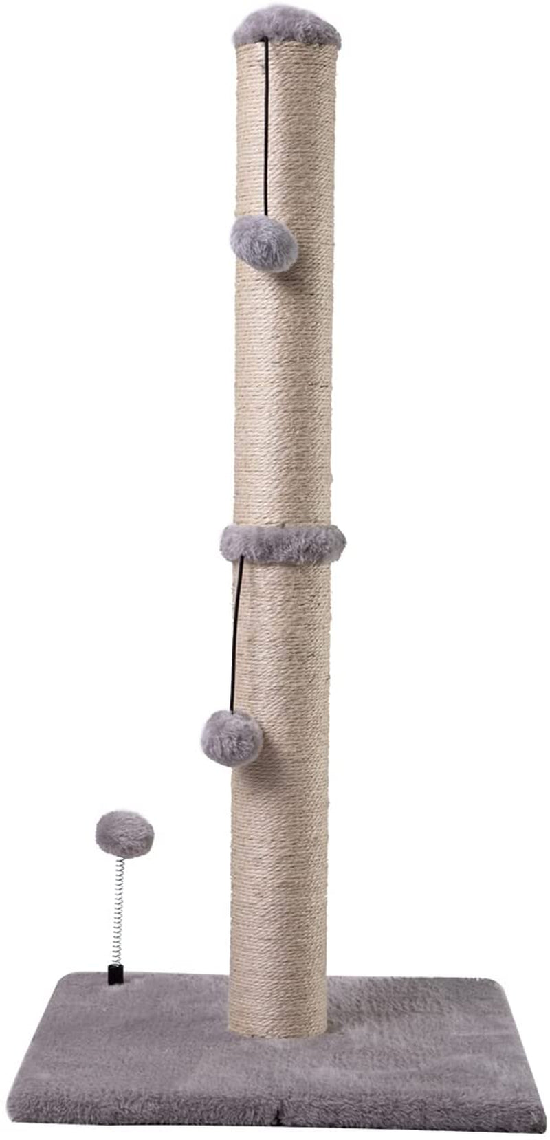 34“ Tall Cat Scratching Post Premium Basics Kitten Scratcher Sisal Scratch Posts Trees with Hanging Ball for Indoor Cats (34 Inches for Adult Cats, Cactus Green)