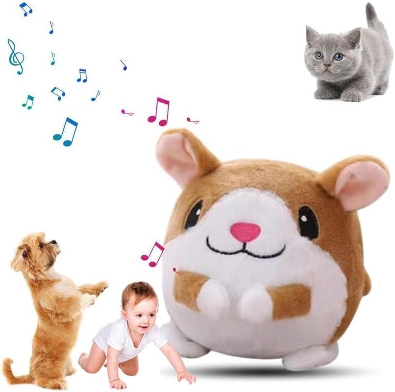 2024 NEW Active Moving Pet Plush Toy, Interactive Dog Toys Squeaky Moving Dog Ball Toy, Washable Cartoon Pig Plush Sound Electronic Dog Toy for Dog, Pets, Cats(E)