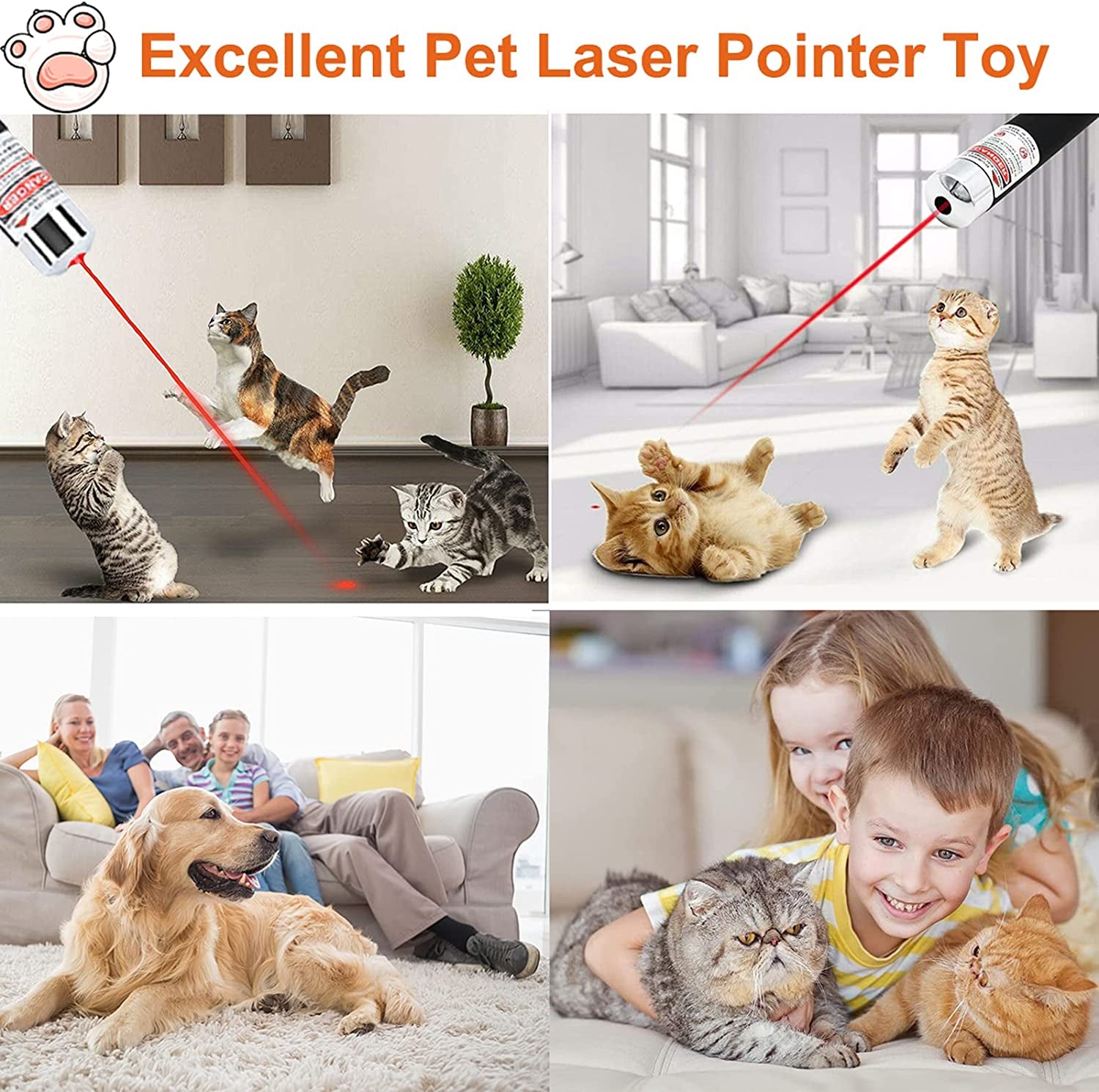 3 Pack Cat Laser Pointer for Cats Dogs, Laser Pointer Cat Toy for Indoor Chaser Cats Dog Pet Laser Cat Toy Laser Pointer Pen Cat Laser Light Pointer, Aaa Battery Powered (Not Included in the Package)