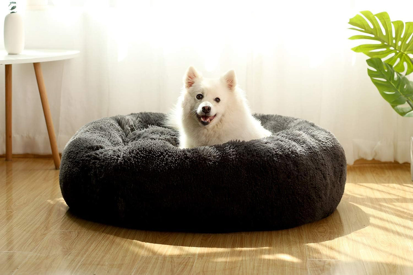 JEMA Calming Dog Beds for Medium Large Dogs,Washable Donut Cuddler Pet Bed Cushions,Durable & Cozy Soft Dog Bed with Removable Pad 24 Inch