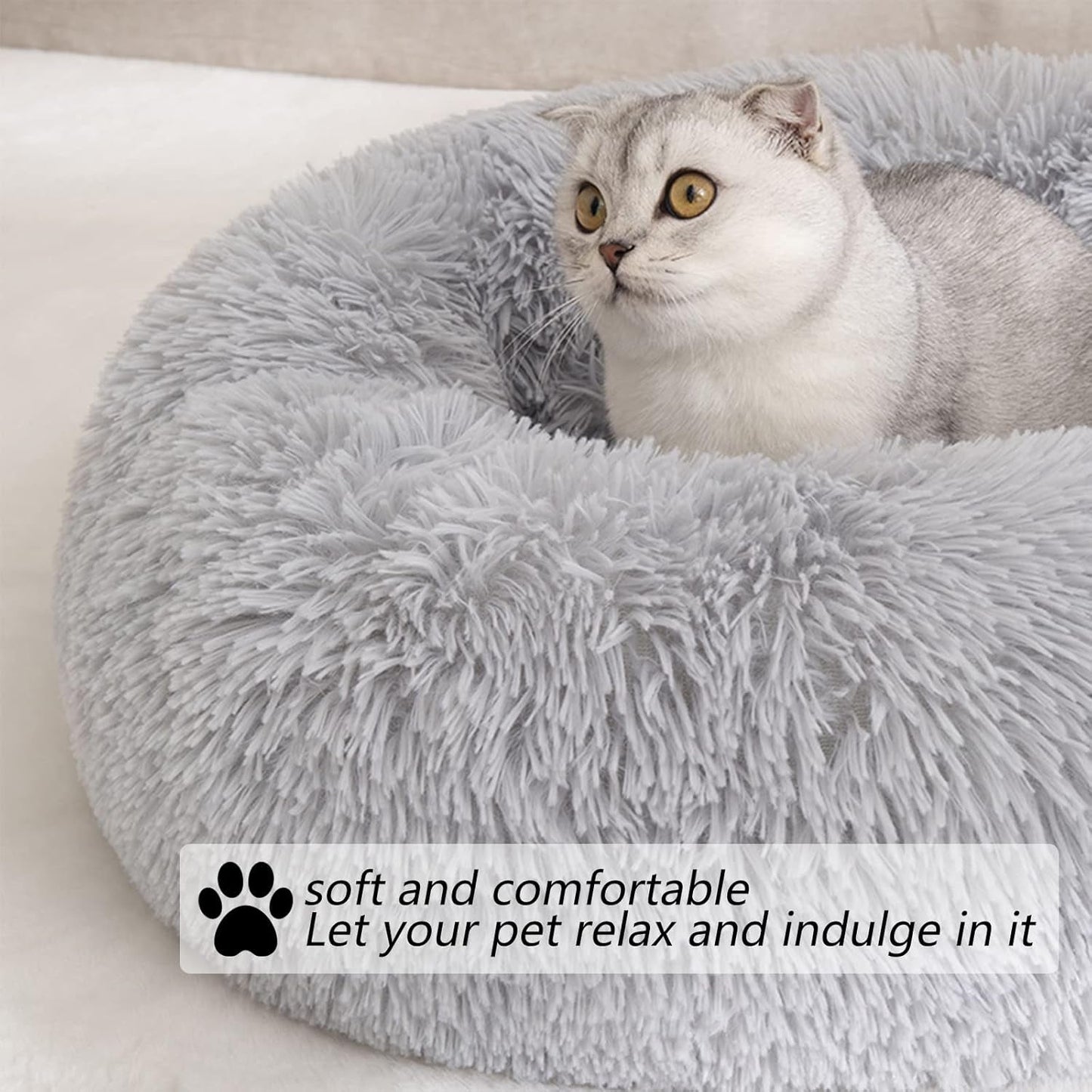 Calming Dog Bed Cat Bed-Machine Washablehigh Bolster, Multiple Sizes S-XXL