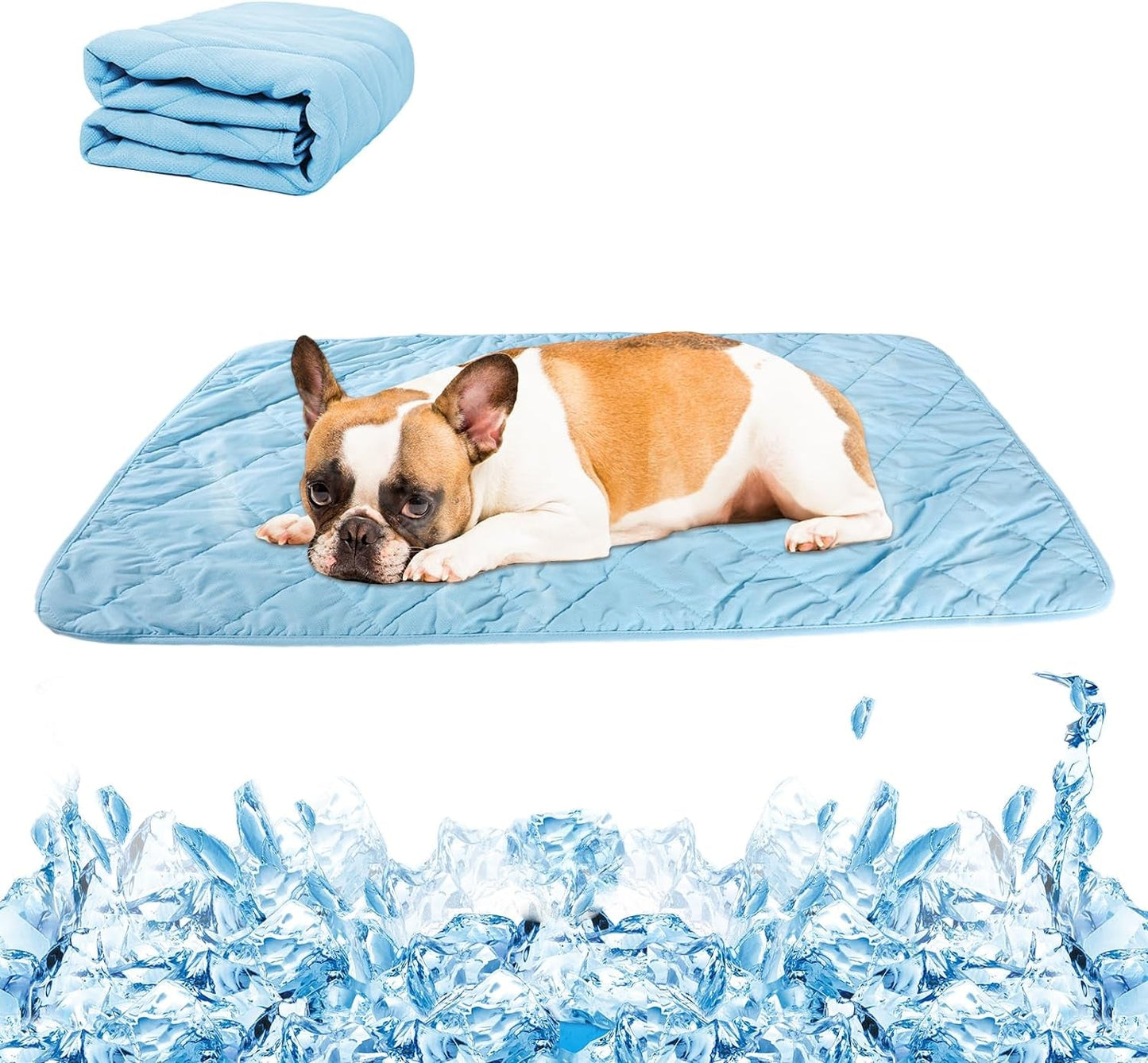 DELIFUR Dog Cooling Blanket - Lightweight Pet Cooling Blanket Bed Cover for Summer Self Cooling Mat for Medium Large Dogs Throw Blanket for Kennel Sofa Couch Machine Washable (M: 39.4"X27.5")