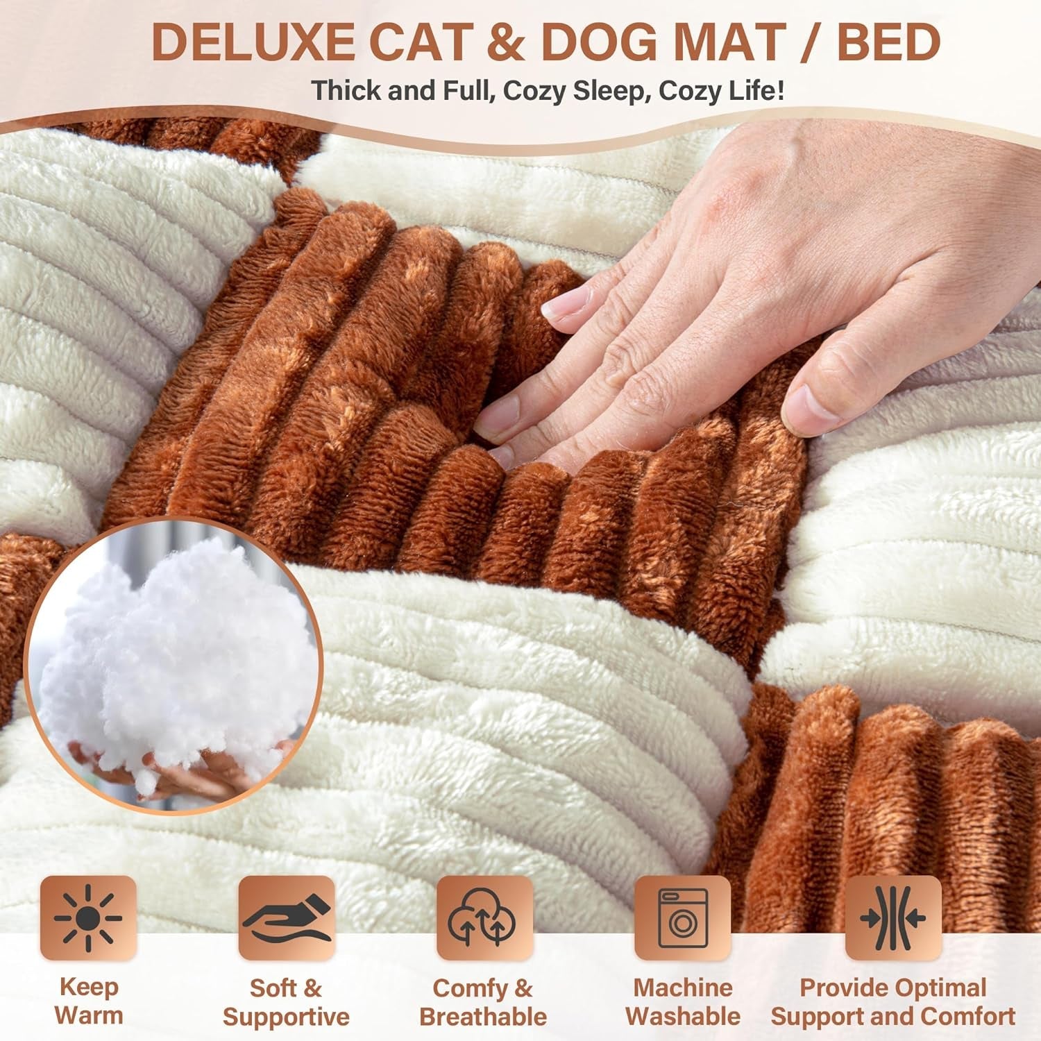 Dog Beds Large Sized Dog Couch Waterproof Dog Bed Washable Dog Pet Bed with Removable Cover & Nonskid Bottom & Waterproof Lining Large Dog Bed Sofa Anti-Slip Pet Sleeping Mat 36 X 24 X 3 Inch