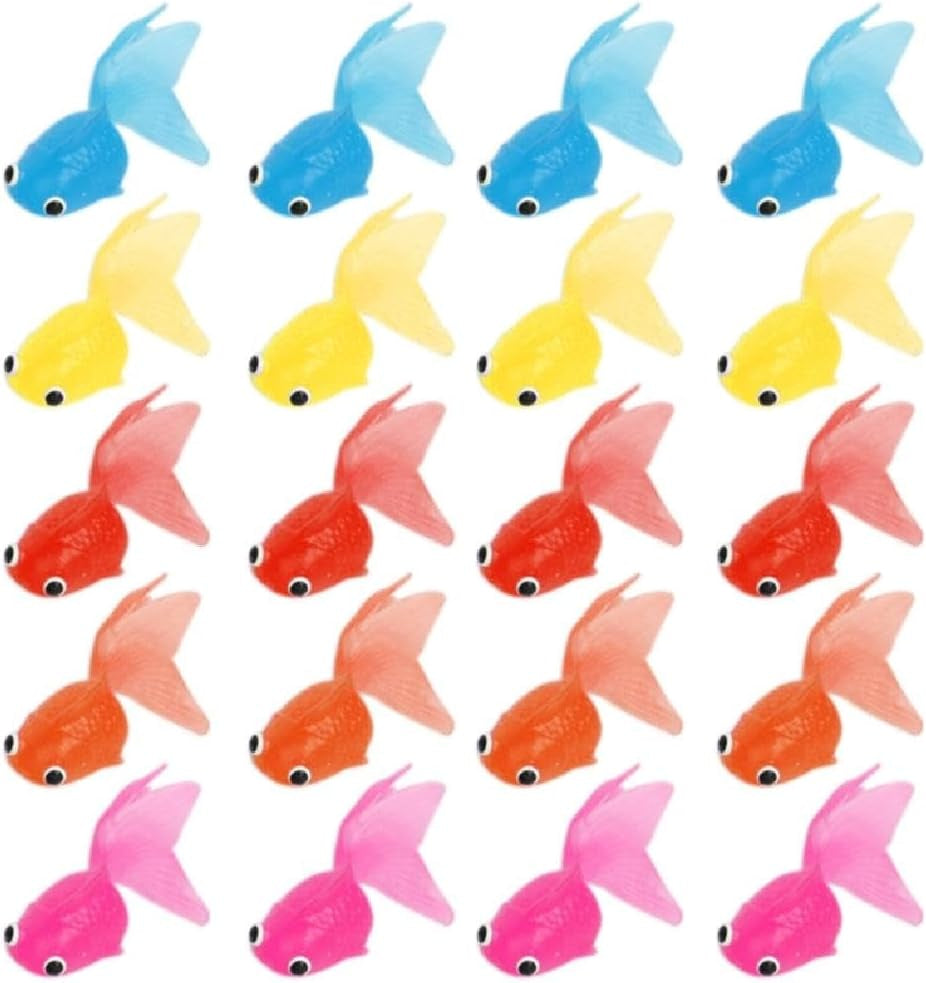 20Pcs Goldfish Pet Fish for Cat Toy Fish Swimming in Water Cats Drink More Mini Goldfishi Toy Novelty Waterproof Toy Toddler Swimming Toy