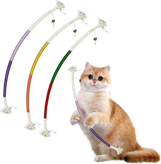 3 Pack Silvervine Sticks for Cats, Cat Toy Bite Rope, Catnip Cat Chew Stick for Indoor Cats Toys Teeth Cleaning, Catnip Toys, Cat Toys with Catnip, Interactive Cat Nip Cat Toys for Cats, Colorful