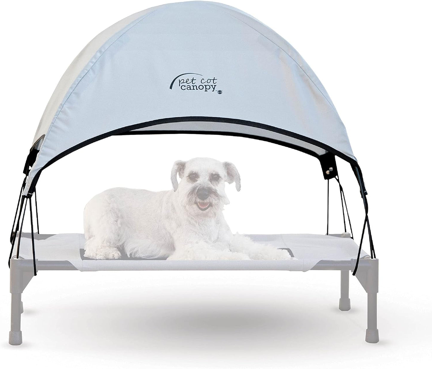 K&H Pet Products Pet Cot Shade Canopy for Elevated outside Dog Beds, Dog Sun Umbrella Canopy for Dog Cots (Cots Sold Separately), Gray X-Large 50 X 32 Inches