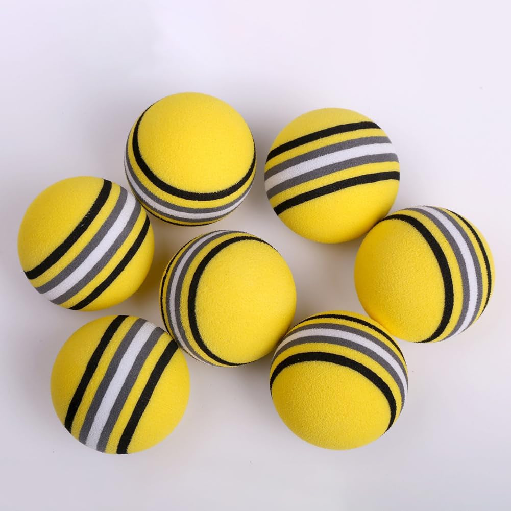 12 Pcs Colorful Foam Cat Toy Balls Rainbow Pet Play Balls Cat Foam Soccer Balls Soft Pet Sponge Balls Interactive Balls for Small Dogs Animals