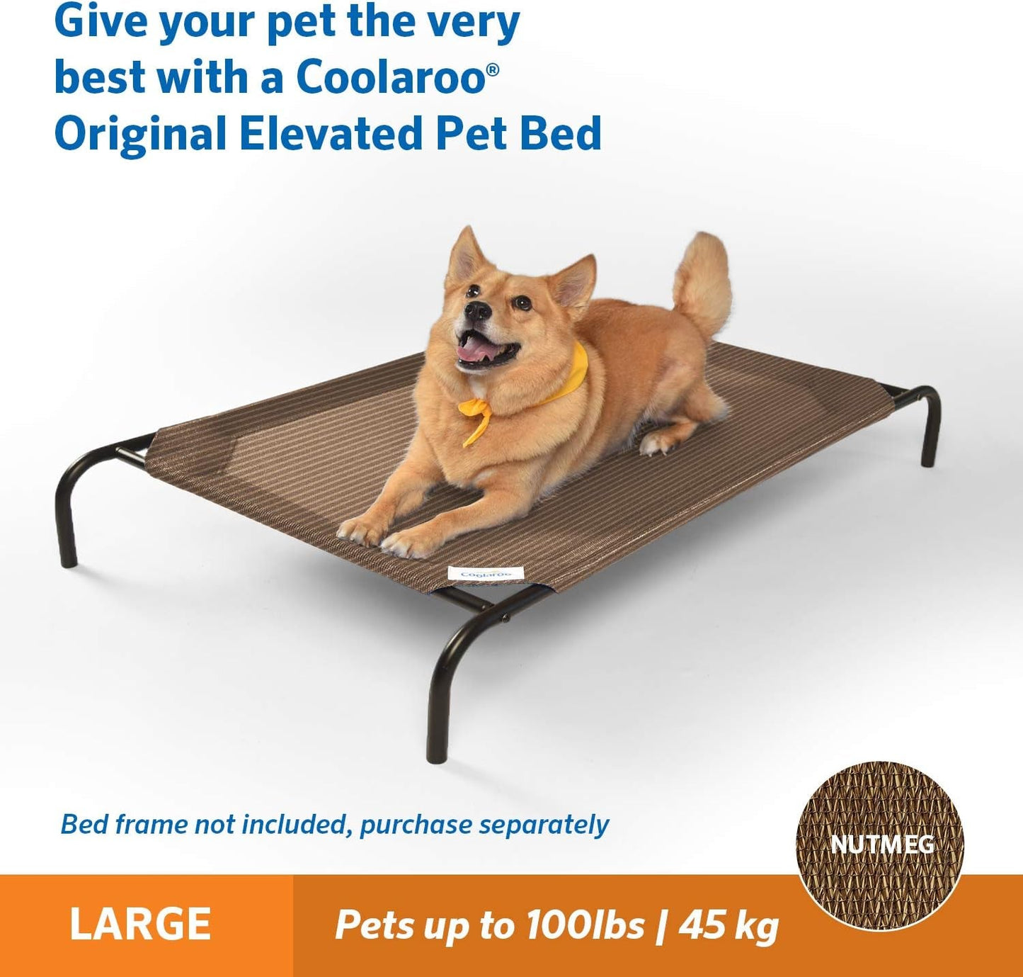 Coolaroo Replacement Cover, the Original Elevated Pet Bed by Coolaroo, Large, Nutmeg