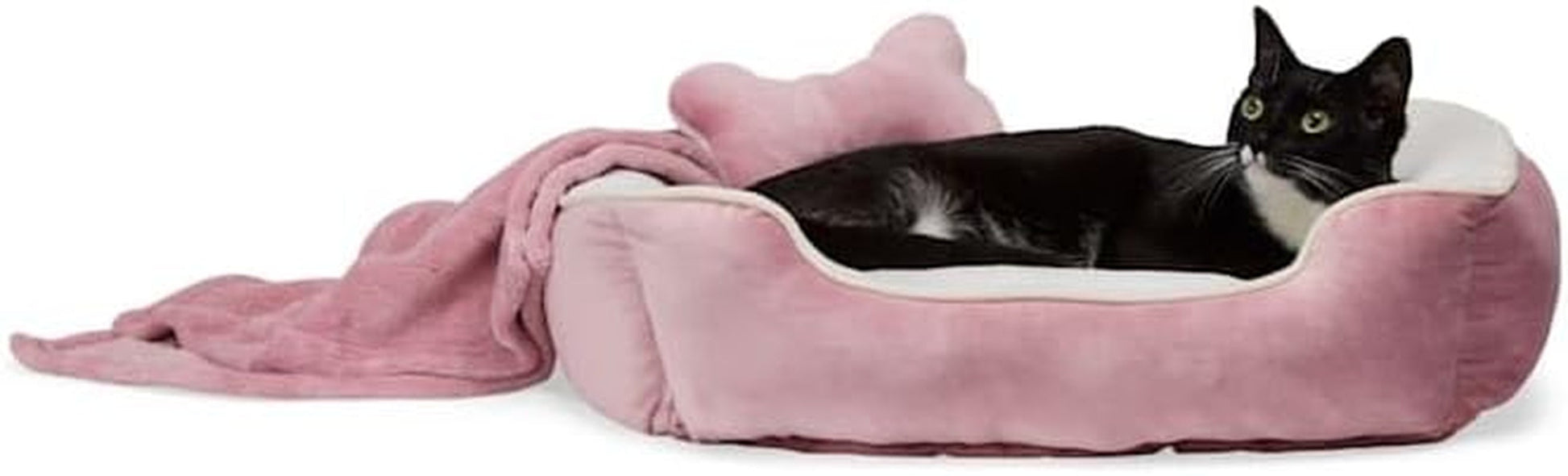 Everyyay Essentials Dog Bed Bundle, 36" L X 30" W X 6.5" H, Large, Pink