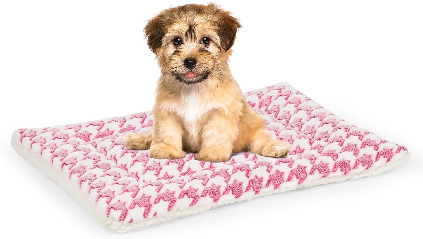 Dog Bed Mat, Reversible Crate Pad for Medium Small Dogs, Machine Washable, Portable and Soft Pet Bed Pad/Mat for 22-Inch Kennel