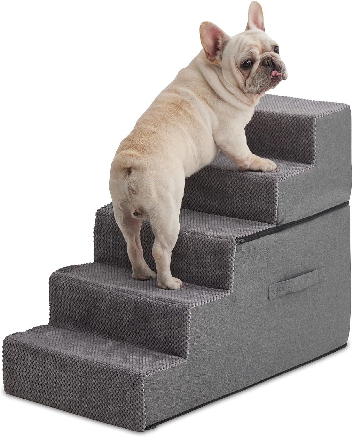 Dog Stairs for High Beds Dog Steps for Small Dog Sturdy and Stable 5 Step Pet Steps for Couch Easy to Assembly